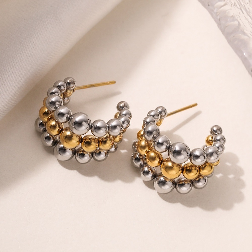 Elegant Silver and Gold Hoop Earrings